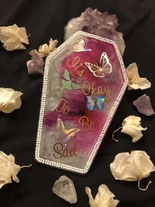 4x8 resin coffin tray “its okay to be sad” - Picture 1 of 4