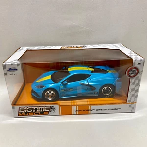 Jada 2022 Chevrolet C8 Corvette Stingray Drag Car 1/24 Light Blue Die-cast Model - Picture 1 of 5