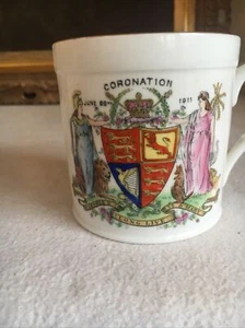 Antique 1911 King George V Ceramic Coronation Cup By Foley China Rare Design - Picture 1 of 6