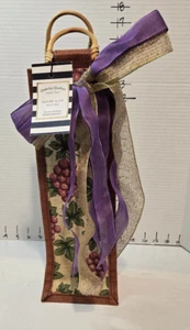 Printed Burlap Wine Bottle Gift Bag - Picture 1 of 4