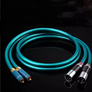 Pair OCC Pure Copper Cord XLR to RCA Male Connector HiFi Audio Interconnect Wire - Picture 1 of 14
