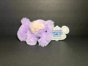 Neu mit Etikett Das weichste kleine lila & rosa Plüschtier Elefant Spielzeug der Welt 4 x 5,5 Zoll - Bild 1 von 6