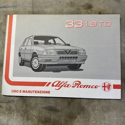 Libretto Uso E Manutenzione Alfa Romeo 33 SW 1.8 TD - Immagine 1 di 3