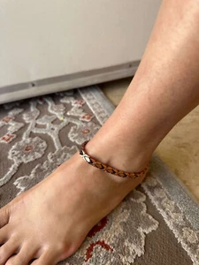 Preciosa pulsera tobillera magnética de cobre puro equilibrio energía poder calma amor alegría - Imagen 1 de 12