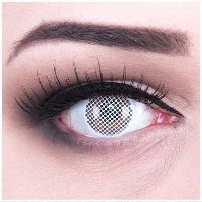 Farbige White Screen Kontaktlinsen mit GRATIS Behälter Fun Crazy weiß Fasching