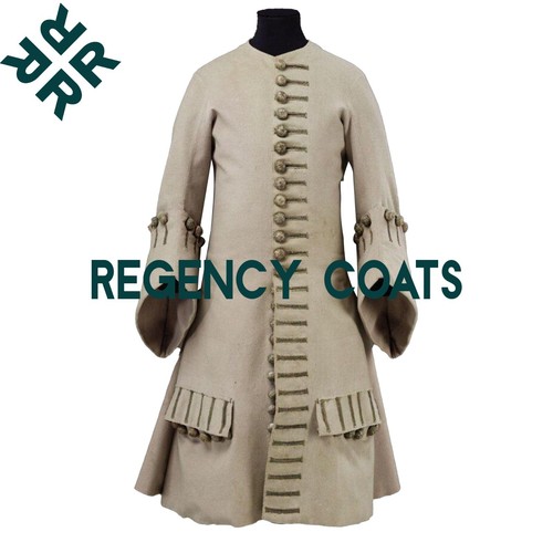 OFF WHITE Cappotto uomo nuovo bianco sporco lana cappotto vittoriano Frock cappotto VIII secolo