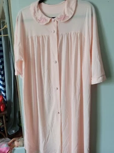 Vintage Linterie LORRAIN Walzer Länge Peignoir Knopfleiste Morgenmantel Ebidery L - Bild 1 von 8