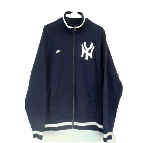 Vintage New York Yankees Nike Cooperstown Collection Blue Track Jacket Mens XL Cover