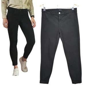 J Brand Jeans Anja Black Super Skinny Stretch Cuffed Crop Mid Rise Jegging W28 - Picture 1 of 15