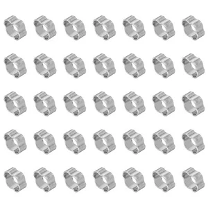 Paquete de 35 abrazaderas de manguera de doble oreja de 3-5 mm, anillos de crimpado con clip en O de acero inoxidable 304 - Imagen 1 de 6