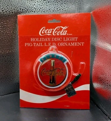 New Coke Coca Cola Christmas Holiday Disc Light LED Ornament Sealed - Image 1 of 4