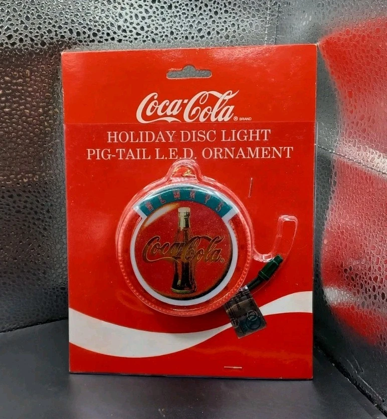 New Coke Coca Cola Christmas Holiday Disc Light LED Ornament Sealed - Image 1 of 4