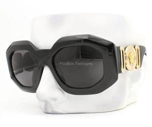 Versace Sunglasses VE4424U GB1/87 Oversized Black Gold Medusa Logo w/case - Picture 1 of 9
