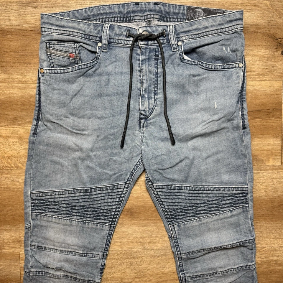Pantalones deportivos Diesel Denim para hombre 30 azules Bakari-NE moto motociclista cordón rasgado 0688Y Foto 1 de 4