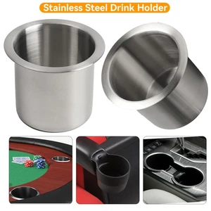 2 Universal Stainless Steel Cup Drink Holders For Car Boat Camper RV Chair Yacht - Picture 1 of 7