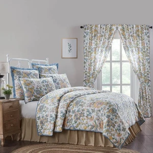 Quilt Wilder Twin Farmhouse 68Wx86L Floral Cotton Voile Bedding Decor VHC Brands - Picture 1 of 6