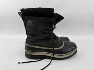 SOREL Caribou Waterproof Mens Black Stone Ankle Boots Size 10.5 - Picture 1 of 8