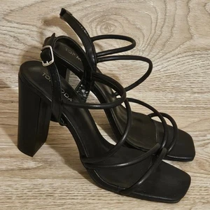 TOP Moda Womens Chunky High Heel Sandals Square Toe Ankle Strap Sandals Size 8.5 - Picture 1 of 10