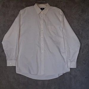Stafford Mens Sz 17.5 Light Beige Wrinkle Free Dress Shirt Button Long Sleeve - Picture 1 of 13