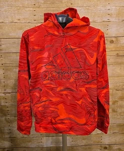 Adidas Youth Boys size LG 14/16 Orange Pullover Hoodie - Picture 1 of 8