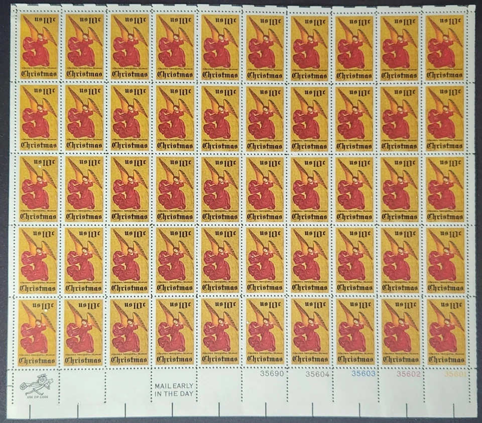 US Scott 1550 - Christmas Angel - MNH - 1974 Issue - Full Sheet - Image 1 of 1