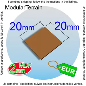 20mm Square Base 2mm MDF Socle Cuadrada WarHammer 40k Infinity Age Of Sigmar - Imagen 1 de 11