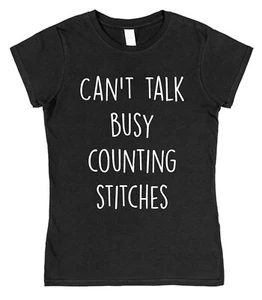 Camiseta de punto de conteo ocupado Can't Talk para tejer ganchillo - Imagen 1 de 2