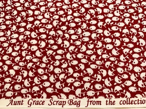 Aunt Grace Scrapbag Red Floral by Judie Rothermel Cotton Fabric Marcus 2008 FQ - Picture 1 of 4