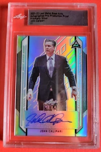 JOHN CALIPARI AUTOGRAPH AUTO CARD #1/1 1 OF 1 LEAF PRISMATIC SILVER PRIZM PROOF - Picture 1 of 3