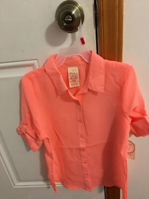 BRAND NEW GIRL'S SIZE 6-6X FADED GLORY BUTTON DOWN CHIFFON TOP - Imagem 1 de 4