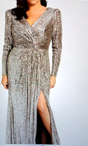 NWT FABULOUS DRESS BY MAC DUGGAL WOMENS EVENING GOWN PROM MOCHA 14W - Picture 1 of 9