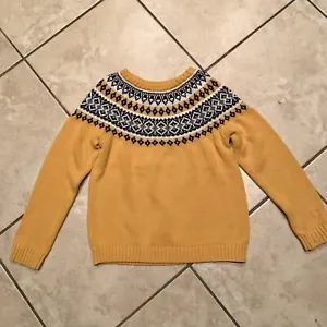 Hanna Andersson Fair Isle Mustard 100% Cotton Sweater (2018) - Picture 1 of 5