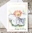 Daffodil Flower Watercolor Happy Birthday Card: 5X7" A7 March Birthday Card.