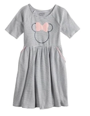 Vestido patinador Minnie Mouse a rayas de Disney para niñas manga corta de Jumping Beans Foto 1 de 3