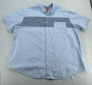 Foundry Shirt Mens 3XL Blue Young Mens Pocket Short Sleeve Button Up Adult XXXL - Picture 1 of 9