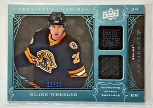 2009-10 Artifacts Treasured Swatches Blue Dual Jersey #TS-BW Blake Wheeler 21/25