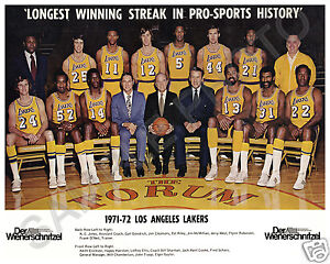 1971-72 LOS ANGELES LAKERS NBA WORLD CHAMPIONS 8x10 TEAM PHOTO #2