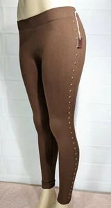 POOF! EXCELLENCE jrs brown studded high waist leggings size S/M - Picture 1 of 9