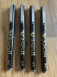 Bolígrafos Pilot V-Ball 0,7 mm tinta líquida pura negros, PKT 4 BOLÍGRAFOS (NUEVOS) - Imagen 1 de 12
