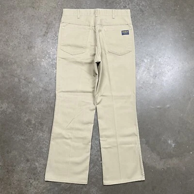 复古 70 年代 Oshkosh BGosh 百褶棕褐色裤西部工作服联盟制造 — 第 1/4 张图片
