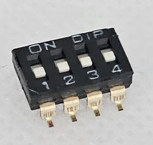 DMR-04-T-V Diptronics 4 Way 4 Position SMD Dip Switch Recessed Actuator - 5 Pcs - Picture 1 of 5