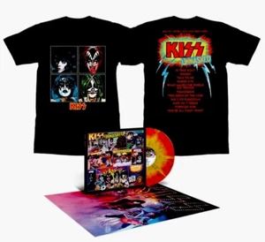 KISS Unmasked 45th Anniversary Splatter Limited LP Vinyl Poster + TShirt L !!!! - Picture 1 of 10