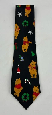 Corbata de cuello Winnie the Pooh de colección para hombre Navidad vacaciones bastones de caramelo y coronas Foto 1 de 4