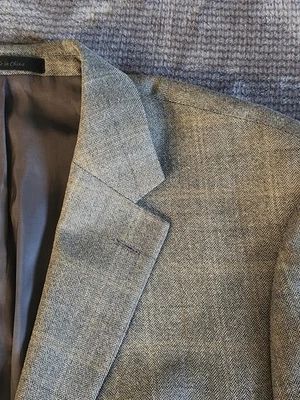 Blazer Lauren Ralph Lauren Masculino Herringbone Lã de Seda Cinza Tamanho 44L Business  - Imagem 1 de 4