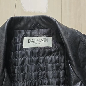 BALMAIN Black Leather Jacket LL Size Logo Button Stylish Men’s/Gro Women’s - Picture 1 of 3