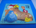 Vintage Playskool Wooden Puzzle Old Woman In The Shoe 16 Pieces