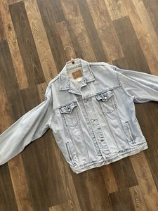 GAP Denim Jacket Trucker Distressed Size XL Made in Canada-READ - Picture 1 of 19