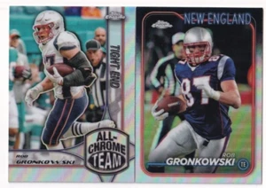 Rob Gronkowski 2024 TOPPS CHROME ALL-CHROME TEAM REFRACTOR + REFRACTOR LOT #121 - Picture 1 of 2
