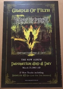 CRADLE OF FILTH Rare VINTAGE 2002 PROMO POSTER w/ DATE for damnation CD 20x30 - Picture 1 of 4