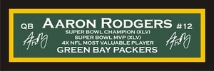 Aaron Rodgers color nameplate for signed autographed football photo jersey   - Picture 1 of 2